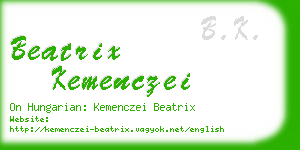 beatrix kemenczei business card